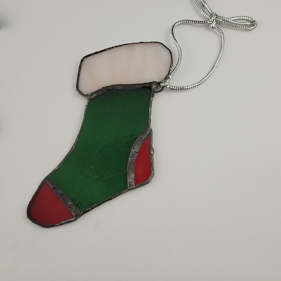 Christmas Stained Glass Suncatchers Lot of 6 Santa Snowman Stocking Tree Bell - Picture 2 of 10